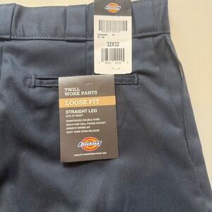 Dickies Mens Loose Fit Double Knee Twill Work Pants Navy Blue 32x32 85283DN
